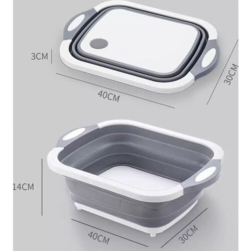 Multi-Functional Folding Chopping Board Draining Chopping Board Washing Basin Plastic Kitchen 3 In One