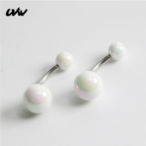 UVW493 1pc Surgical Steel Fashion Fake Pearl Sex Dangle Belly Button Rings Navel Piercings Body Jewelry Gift Cool Summer Access