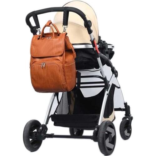 Fashion PU Leather Mummy Maternity Nappy Bags With Changing Pad Stroller Storage Bag Nursing Bag for Baby Care