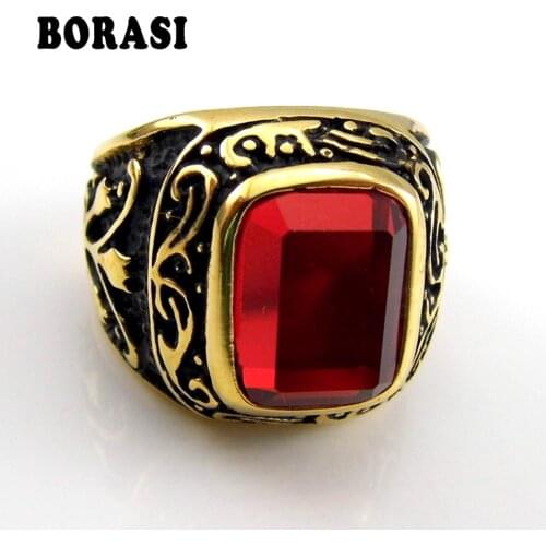 Wholesale Male Finger Rings New Fashion Mens Jewelry 4 Kinds Of Color Yellow Gold Color Filled Ring For Man Size 9 to12