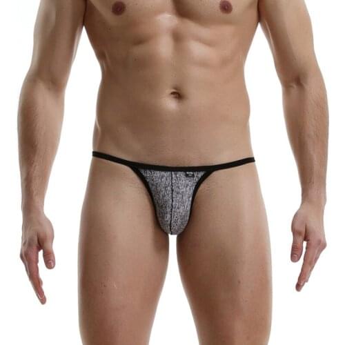 Sexy Gay Underwear Men Briefs Shorts Semi Transparent Ice Silk Low Rise U Convex Pouch Panties Cueca calzoncillo Plus Size M-3XL