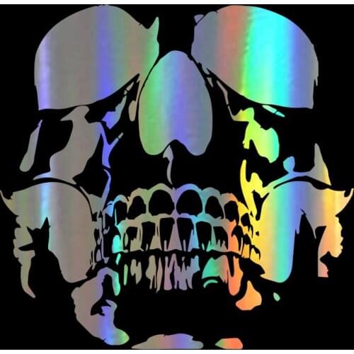 Window Sticker 15.6*15.2CM Lovely SKULL Funny Sticker Decal Reflective Laser Motorcycle Accessories Decoration window styling