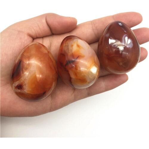 Medium Size Natural Red Orange Carnelian Agate Egg Shaped Geode Polished Stones Natural Quartz Crystals