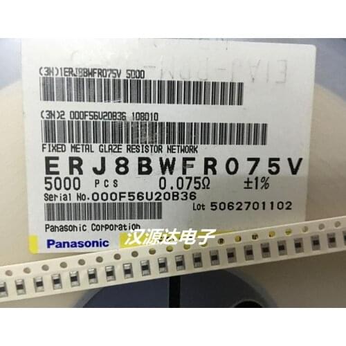 Original new 100% ERJ8BWFR075V SMD alloy resistance 1206 R075 0.075R 1% 1W (Inductor)
