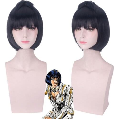 Anime JOJO BIZARRE ADVENTURE Bruno Bucciarati Cosplay Wig Perucas Short Hair 2019 Anime Synthetic Hair