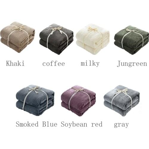 200x230cmFlannel Fleece Throw Blanket Soft Travel Blanket Solid Color Bedspread Plush Cover for Bed Sofa Warm Gift Dropshipping
