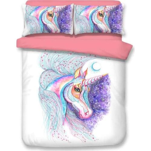 Bedclothes Superior Quality Kids Size Bedding Set Dream Unicorn Duvet Cover 140x200 Bedding Cover Set Home Textile Ropa De Cama