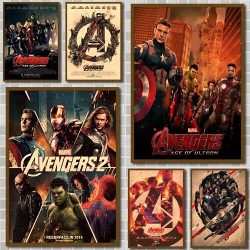 Avengers Age Of Ultron (2015) Marvel Poster Deku Krafe Paper Prints Art Retro Painting Home Decor Wall Stickers