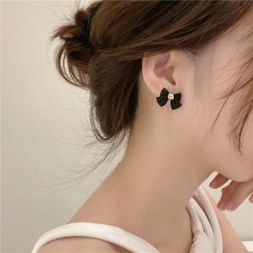 Hepburn Bow Earrings No Hole Ear Clips Bowknot Clip On Earrings Without Piercing Personality Earring EH13001m