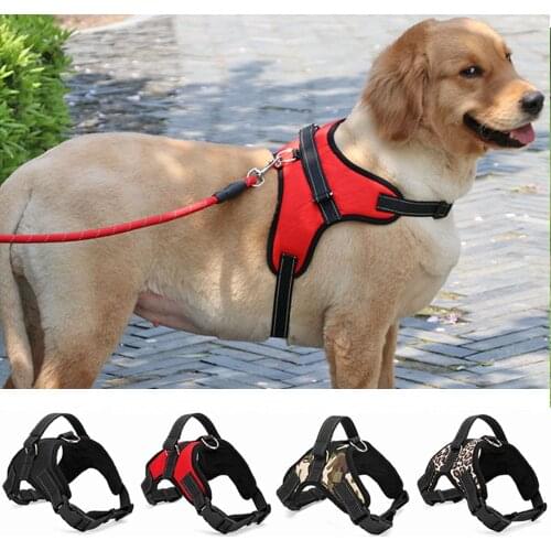 Large Dog Harness Nylon Reflective Collar Vest Harnesses For Dogs Training Husky Alaskan Pitbull Chest Strap Harness Pet Product