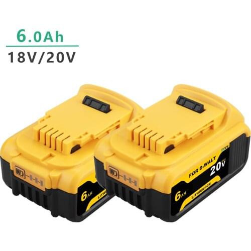 2 Pcs 20V 6.0Ah DCB200 Replacement Li-ion Battery for DeWalt MAX XR DCB205 DCB201 DCB203 power tool 20 v 6000mAh Battery