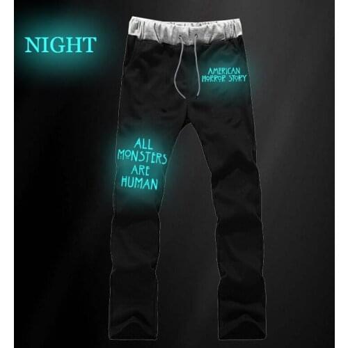 American Horror Story Luminous Pants Harajuku Man Pants Pattern Sweatpant Streetwear Gym Pants Women Trousers Mens Clothing