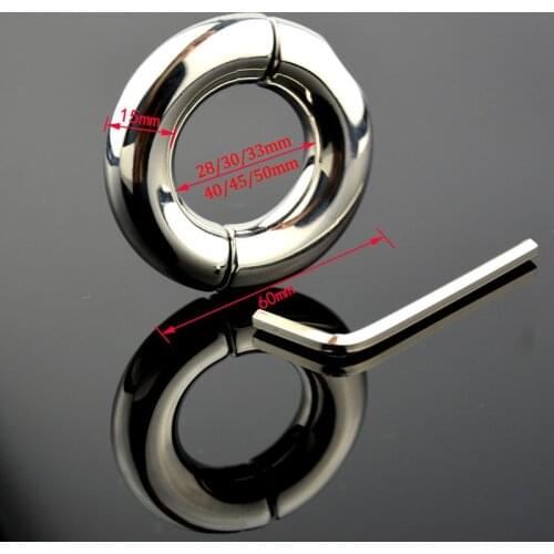 Heavy Metal Scrotal Restraint Testicular Penis Ring Erection Weight-Bearing Ball Stretcher Delayed Ejaculation Sex Toys For Men