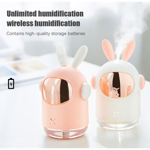 Air Humidifier USB 300ml Humidifier Cartoon Portable Aromatherapy Diffuser with Colorful Light for Household Bedroom Office