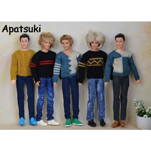 High Quality Casual Knitted Sweater Clothes For Ken Doll For Barbies Boyfriend Ken Doll Top Coat Clothes Male Doll Clothes