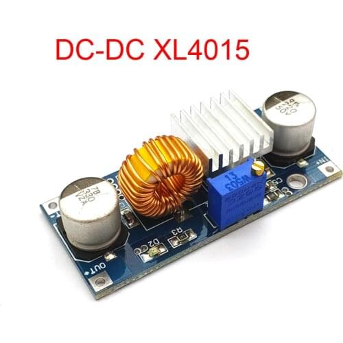 XL4015 DC-DC Step Down Adjustable Power Supply Module LED Lithium Charger With Heat Sink 5A 4-38V to 1.25-36V 24V 12V 9V 5V