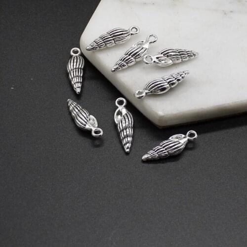 10pcs marine animal conch Tibetan silver pendant DIY alloy jewelry handmade jewelry