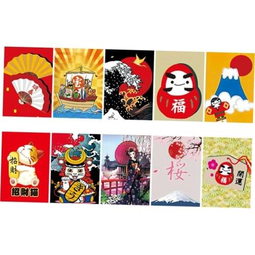 10 Pieces Japanese Style Curtains Bunting Flags Sushi Banners in Pongee