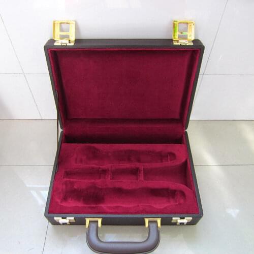 5pcs Moulded 17K Clarinet Case with Plush Lined Interior Leather Brown