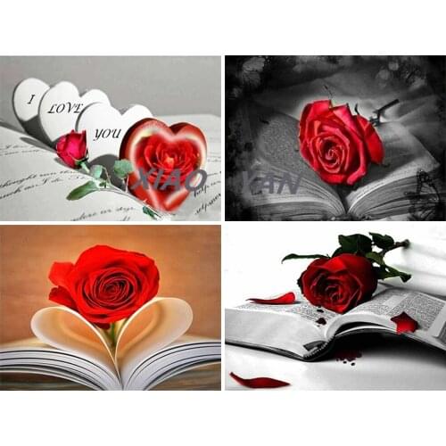 5D DIY Diamond Embroidery Rose Book Mosaic Cross Stitch Full Drill Square Diamond Painting Flower Home Decoration Gift