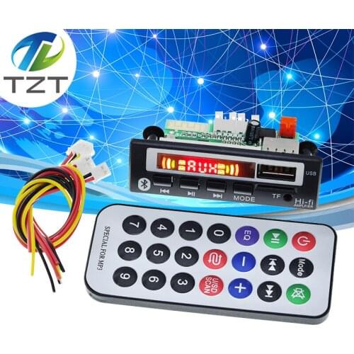 TZT Car Audio USB TF FM Radio Module Wireless Bluetooth 5V 12V MP3 WMA Decoder Board MP3 Player with Remote Control For Car