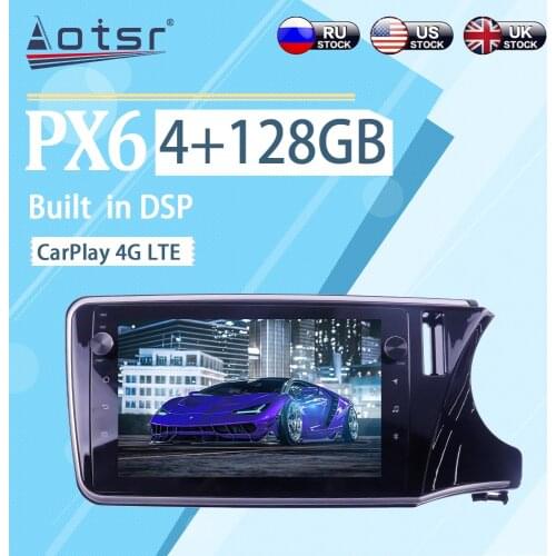 4+128GB For Honda City Grace 2014 - 2017 RHD Android 10 WIFI Carplay Car Multimedia Radio Player GPS Navigation Stereo Player