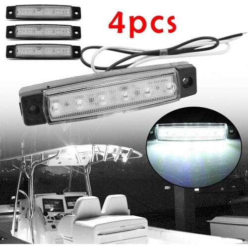 White Marine Led Utility Strip Light 4x Marine Grade 12-24V Large Waterproof Cool White 6000K LED Courtesy Lights