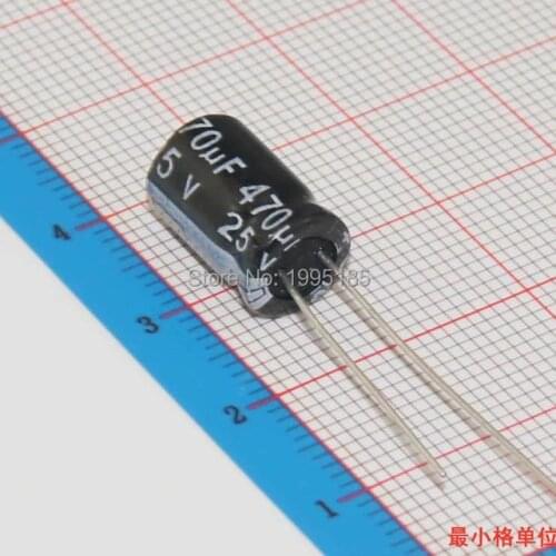 Free shipping 50pcs Aluminum electrolytic capacitor 470uF 25V 8*12 Electrolytic capacitor
