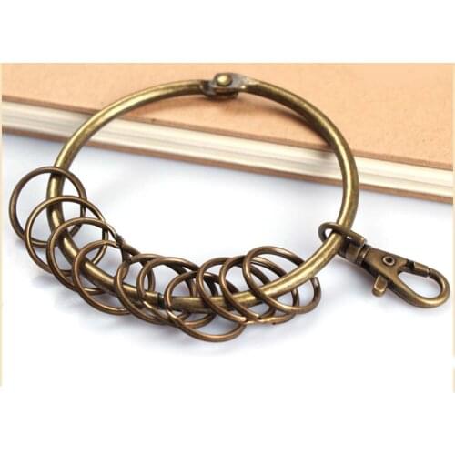 Promotion 10pcs 11 Rings Metal Steward Key Ring on Bag Handbag Purse Luggage