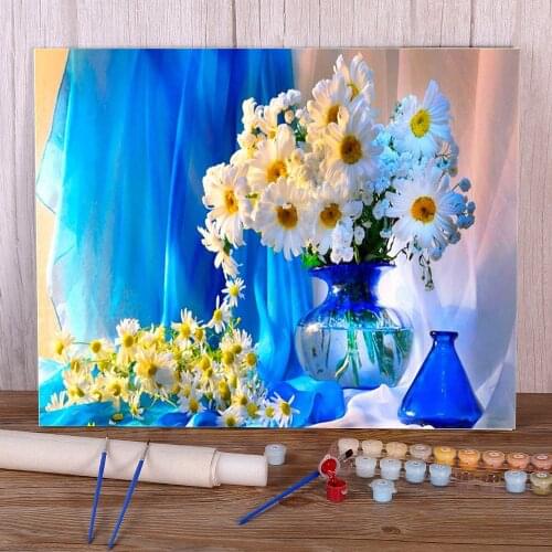 Flowers DIY Painting By Numbers Set Oil Paints 50*70 Paiting By Numbers Home Decoration For Adults Wall Art For Handicraft