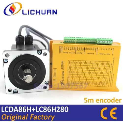 Stepper motor driver CNC LCDA86H+LC86H280 Nema 86 hybird closed loop 2-phase 4.5N.m L-80mm with coding feedback AC/DC double use