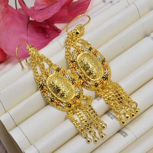 Dubai Marry India Earrings Gold Color Earrings For Women Girls Wedding Earring Jewelry