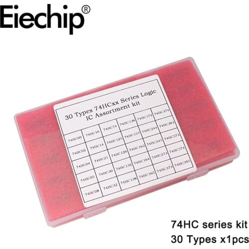 30Types DIY assortment kit Logic IC Integrated Circuit 74HC series DIP Register chip driver kit 74HC595/74HC573/74HC393/74HC00