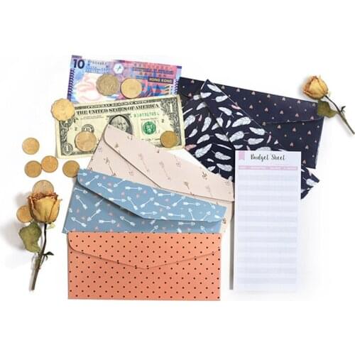 12 PCS Budget Envelopes Set Creative Printed Cash Envelopes With White Budget Sheets Coupon Organizer 2021 New Arrival