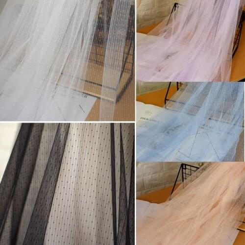 High Quality Jaquard Raindrops Stretch Soft Mesh Lace Fabric For Girls' Tulle Dress Wedding Garment Sewing Decorative Net Fabric