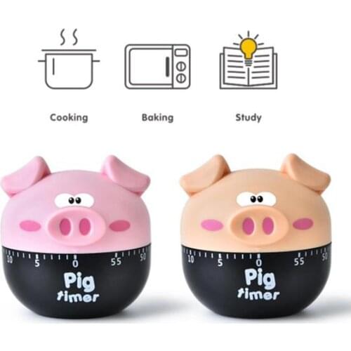 Cartoon Pig Shaped Kitchen Cooking Timer Countdown Machinery Dial Alarm Clock Kitchen tool accessories