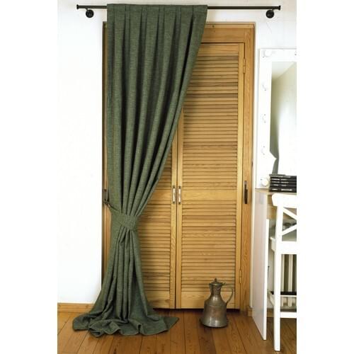 Massarelli Backdrop Curtain Linen Green 1-2 Seyrek Pleat 60x260 cm