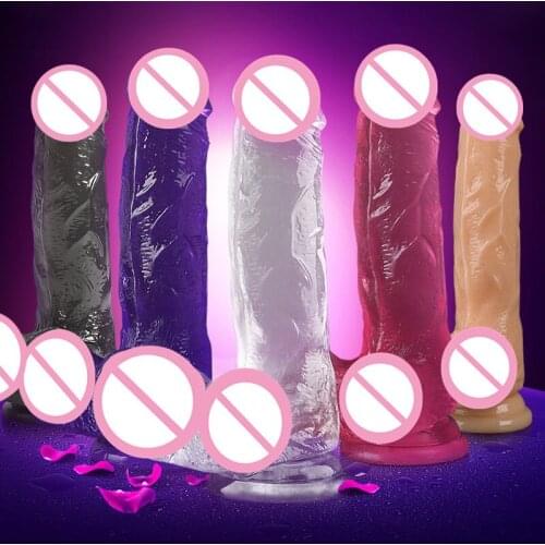 Soft Big Dildos for Women Realistic Crystal Dildo Anal Silicone Real Penis Artificial Waterproof Suction Cup Dildo Adult Sex Toy