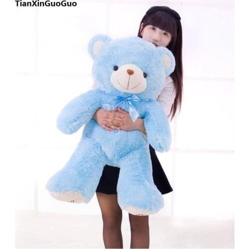 Stuffed plush toy teddy bear large 100cm blue bear doll soft throw pillow,birthday gift h0647