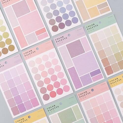 Morandi Vaporwave Label Stickers Lndex Stickers Diary Handmade Adhesive Paper Flake Japan Sticker Child Scrapbooking Stationery