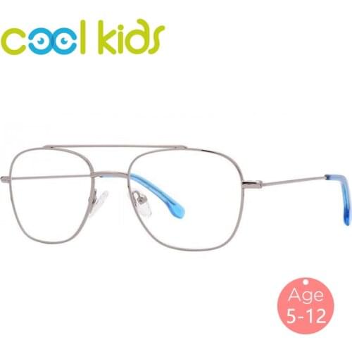 COOL KIDS Child Metal Glasses Frames Aviator Kids Eye Prescription Glasses Frame for Girls Boys Anti-blue Eyeglasses MK1007