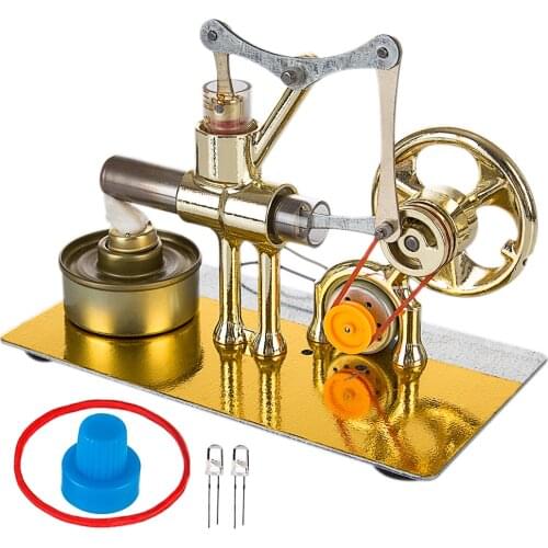 Excellent Performance Single Cylinder Balance Stirling Engine Model Science Experiment Kit with All-metal Base Long Time Running