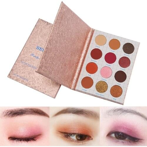 New 12 Color Makeup Eye Shadow Palette Shiny Shimmer Matte Shadow Pigment Lasting Cosmetics Easy to Use Waterproof Cosmetics