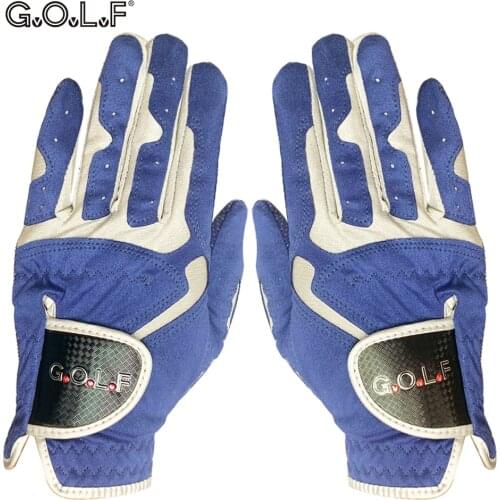 1pc golf gloves for men women left right hand GvOvLvF Brand new Fabric lycra Velcro sports gloves pair golfer gift blue white