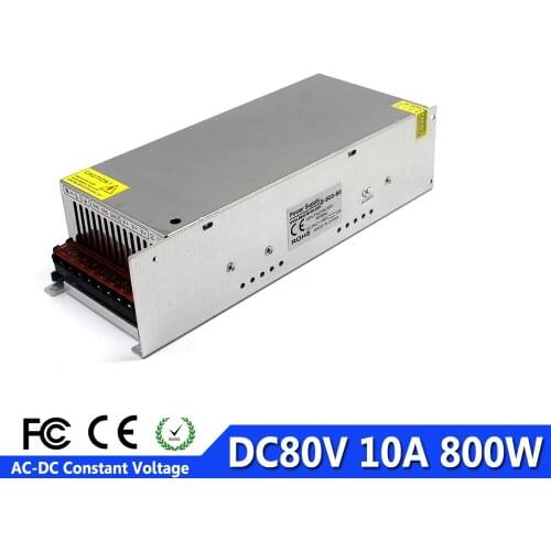 Variable Switching Power Supply DC80V 10A 800W Transformer 220V AC DC 80V SMPS Factory Supplier For CNC Mechanical Equipment