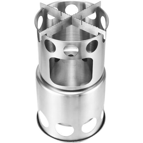 Portable Wood Burn Stove Collapsible Survival Backpacking Stove for Camping Hiking Fishing &T8