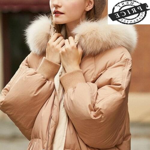 Winter Down Jacket Women Down Coat Female 20% White Duck Down Parka Sweet Casual Real Fur Hooded Snow Outwear LWL1165