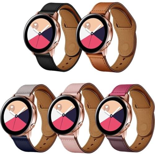 Quality Leather Watch Band Strap for Samsung Galaxy Active 2 40mm 44mm Smart Watch Repleacement Wristband strap for Active3 41mm