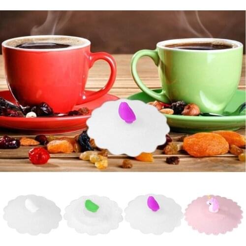 Resistant Anti-Dust Cup Cover Silicone Cup Lids Food Fresh Wrap Seal Lids Glass Mugs Cover Container Kitchen Tool