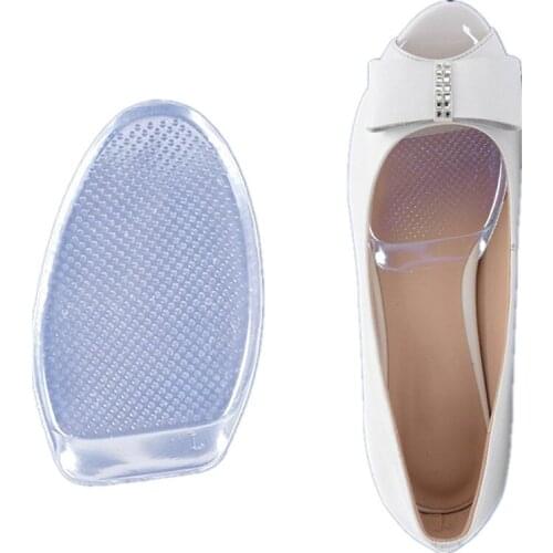 Silicone Shoe Insoles Gel Foot Pad Semi Insole Regulating Anti Foot Ultra Thick Soft Shoes Soles Transparent Women 0.5cm White